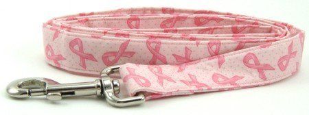 Tossed pink ribbon leash (size: Xsmall)
