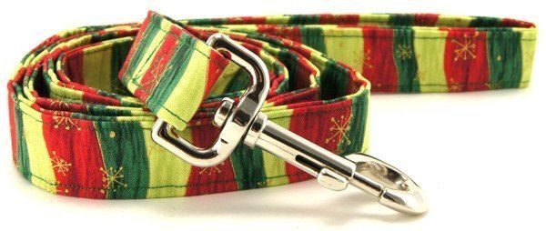 Wavy Christmas Stripes Dog Leash (size: XS)