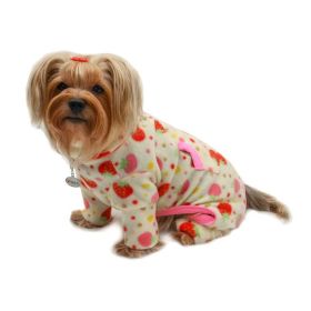 Yummy Strawberry Fleece Turtleneck Pajamas (size: X-Small)
